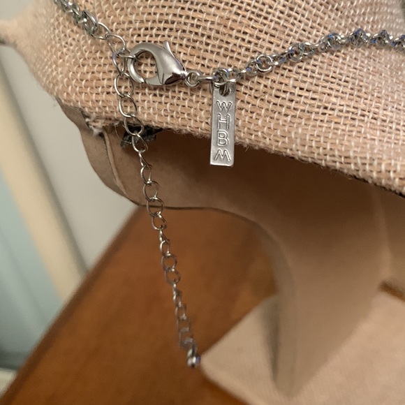 WHBM Abalone Pendant Necklace Silver Tone Metal - Picture 4 of 11